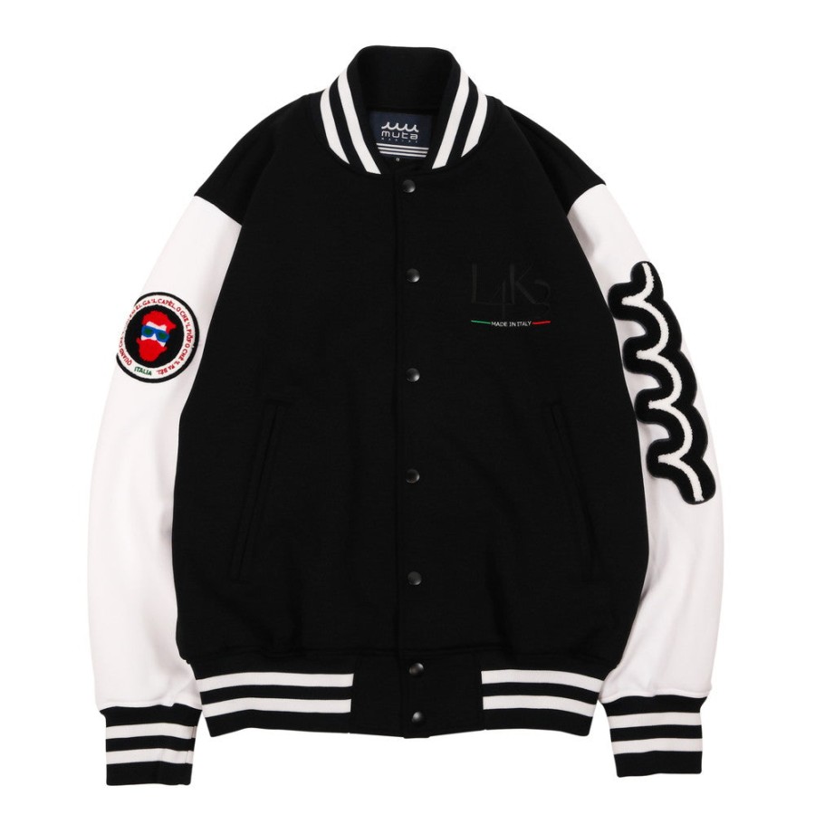 Apparel L4K3 | L4K3 Muta Stadium Jumper (Black/White)